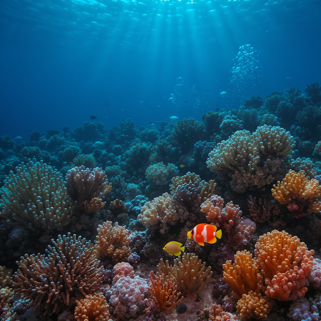 An Underwater Scene With Colorful