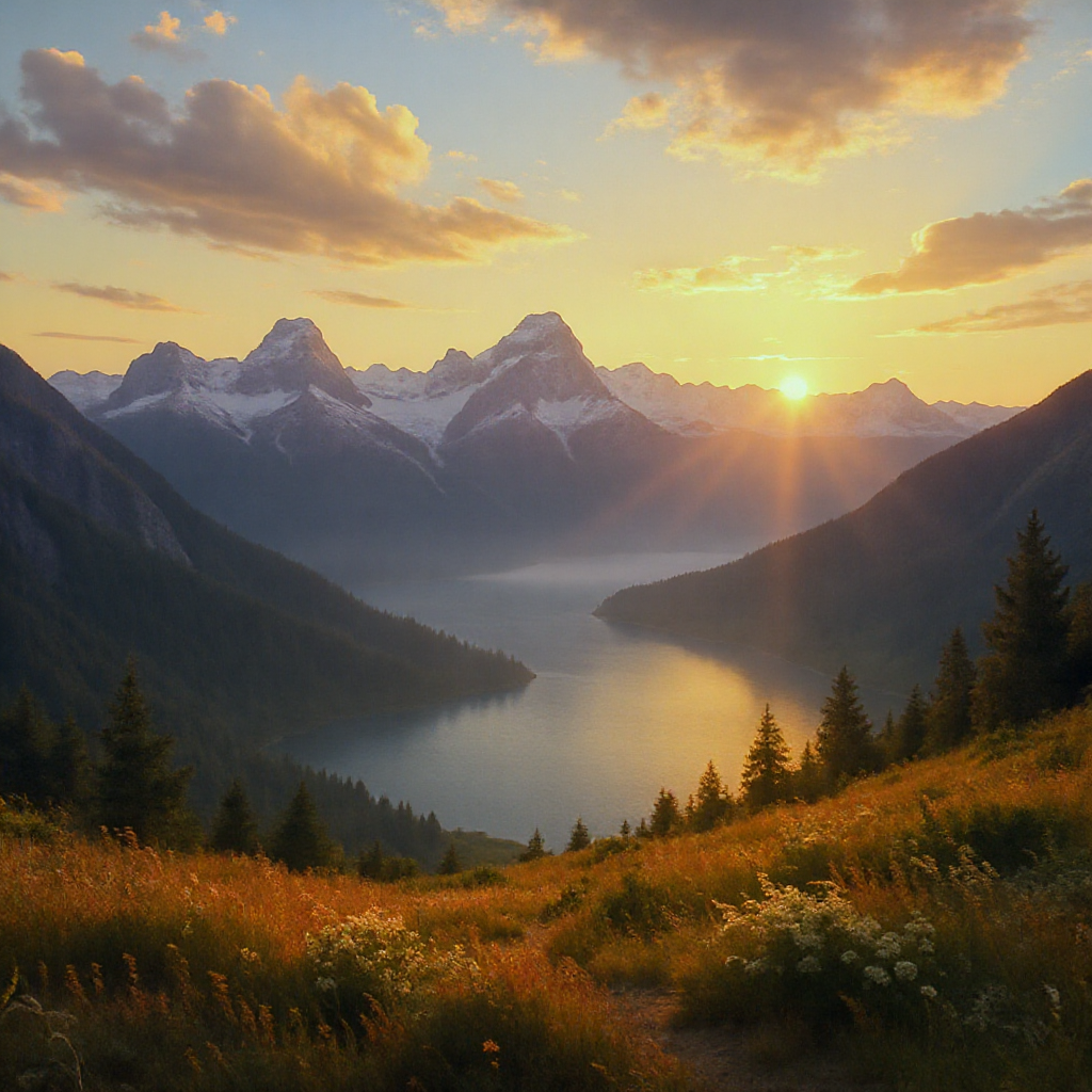 A Serene Landscape With Mountains