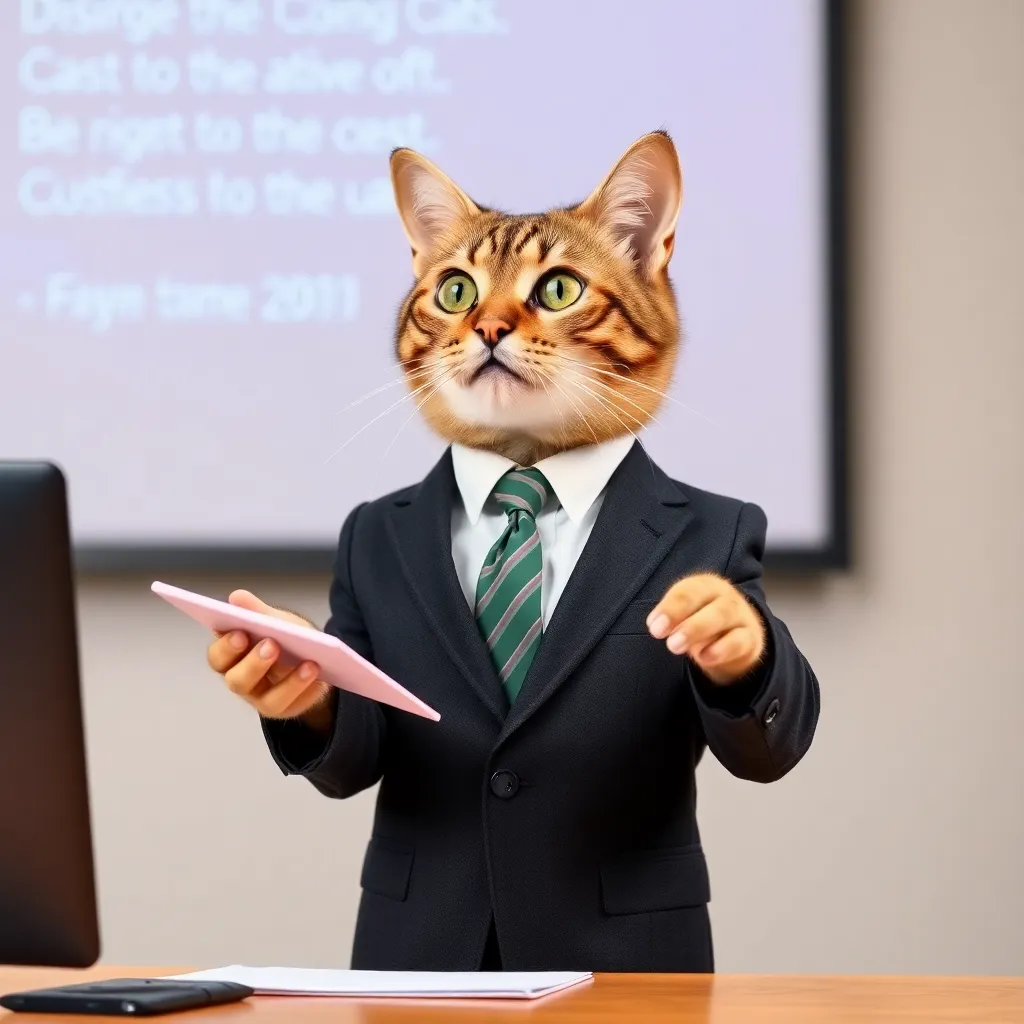 Cat Wearing Tiny Business Suit