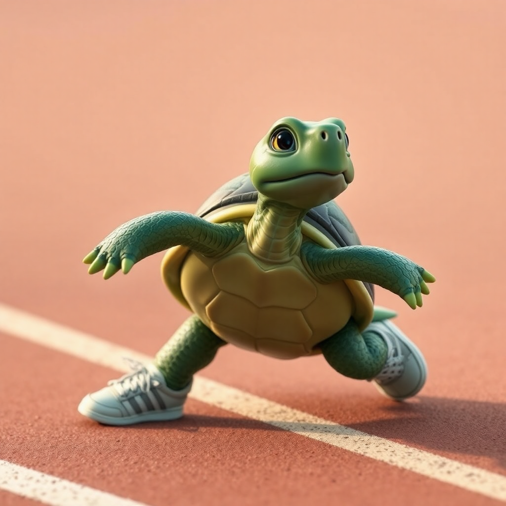 Turtle Winning Olympic Sprint Race