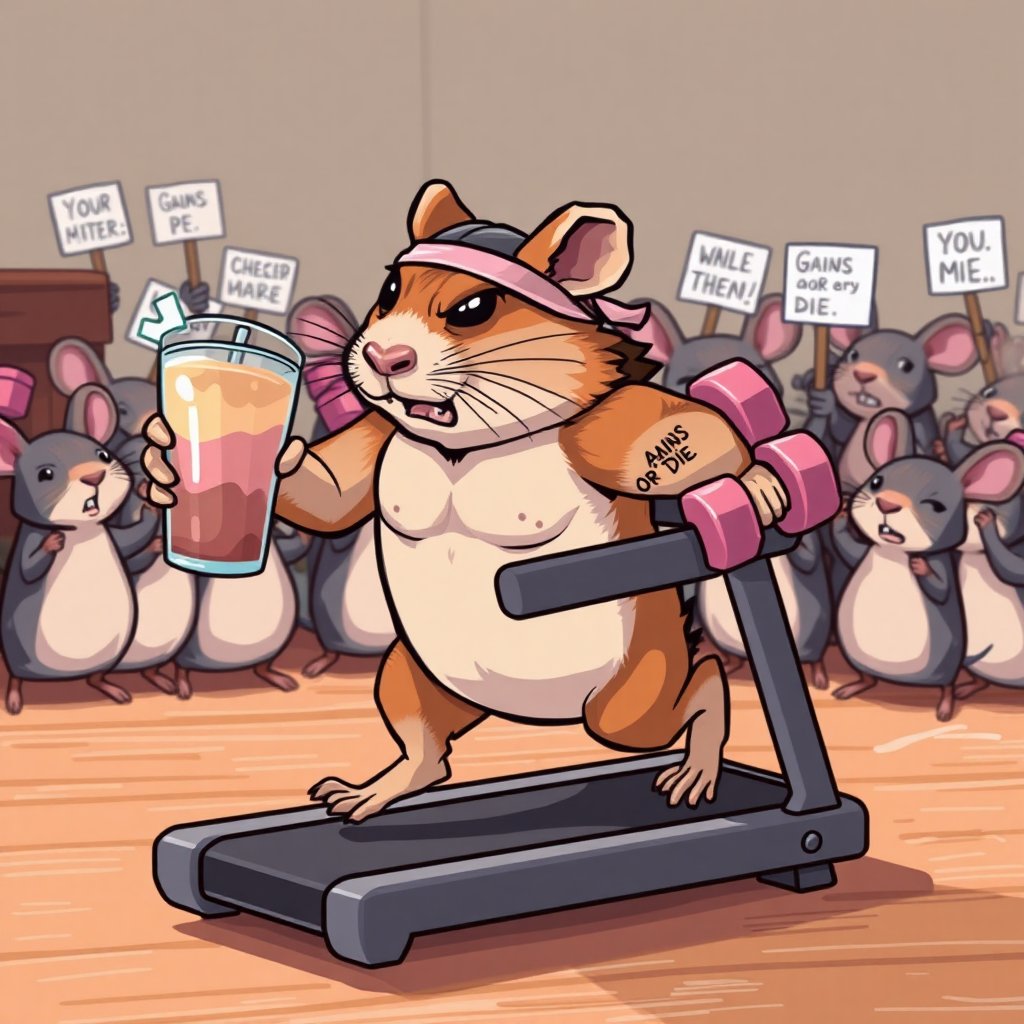 A Muscular Hamster Running Full